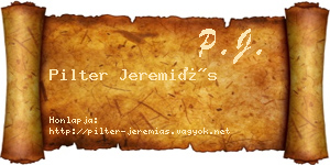 Pilter Jeremiás névjegykártya